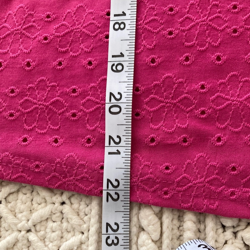 Nanette Lepore Fuchsia Eyelet Short Sleeve Top - Picture 9 of 9